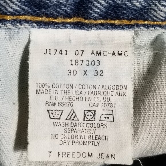 Vintage Tommy Hilfiger T Freedom Blue Jeans 30 Mens Flag Logo y2k USA Made 29x31 - Picture 13 of 16